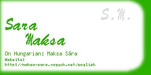 sara maksa business card